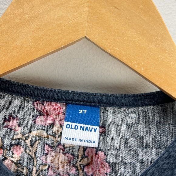 Old Navy Girls Floral Dress 2T Toddler Long Sleeve Tiered Ruffled Muslin Fall - Picture 2 of 7